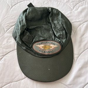 Harley Davidson motorcycle American classic black leather brim hat